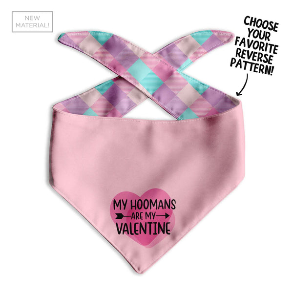 My Hoomans are My Valentine Dog Bandana - Clive and Bacon