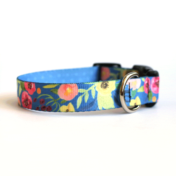 Ocean Floral Dog Collar - Clive and Bacon