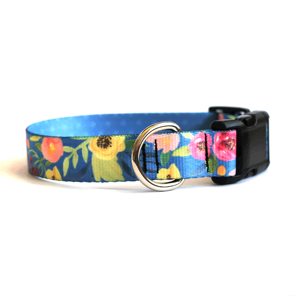 Ocean Floral Dog Collar - Clive and Bacon