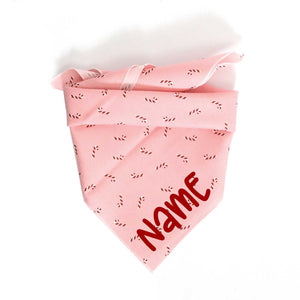 Pastel Pink Candy Cane Dog Bandana - Clive and Bacon