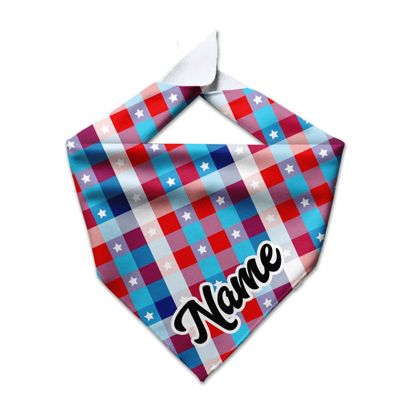 Pawtriotic Plaid Cooling Bandana - Clive and Bacon