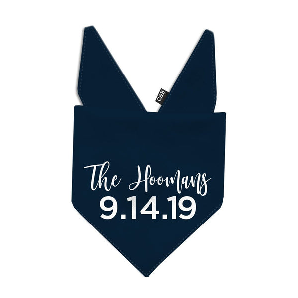 Personalized "Save the Date" Dog Bandana - Clive and Bacon