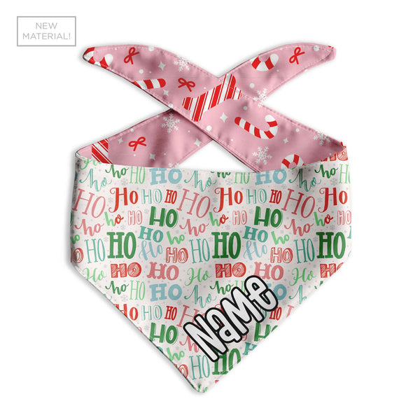 Pink Candy Cane Dog Bandana - Clive and Bacon