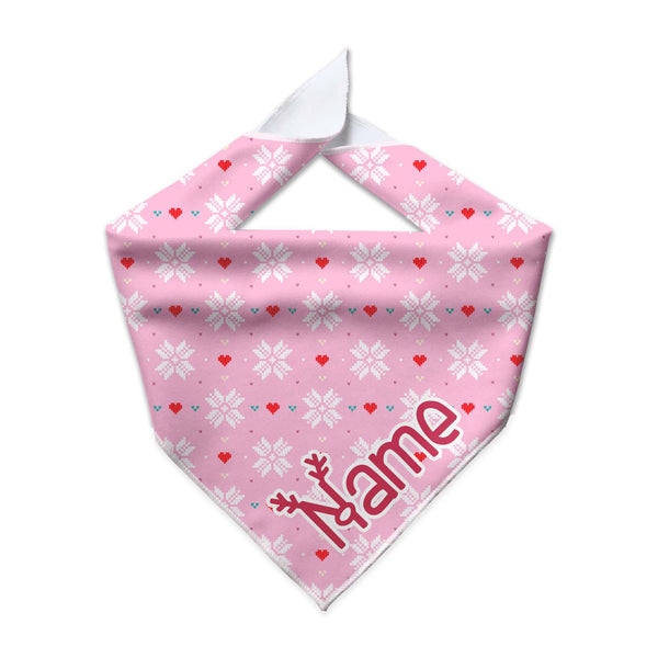 Pink Cozy Sweater Cooling Dog Bandana - Clive and Bacon
