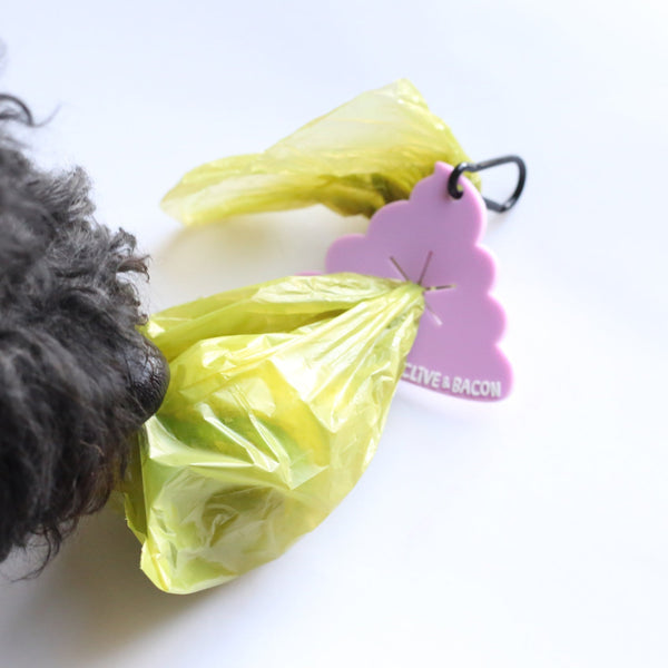SHAOUMAN Dog Poop Bag Holder (Pink/Yellow) - Portable Waste Bag Dispenser