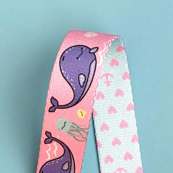 Pink Whales Dog Collar - Clive and Bacon