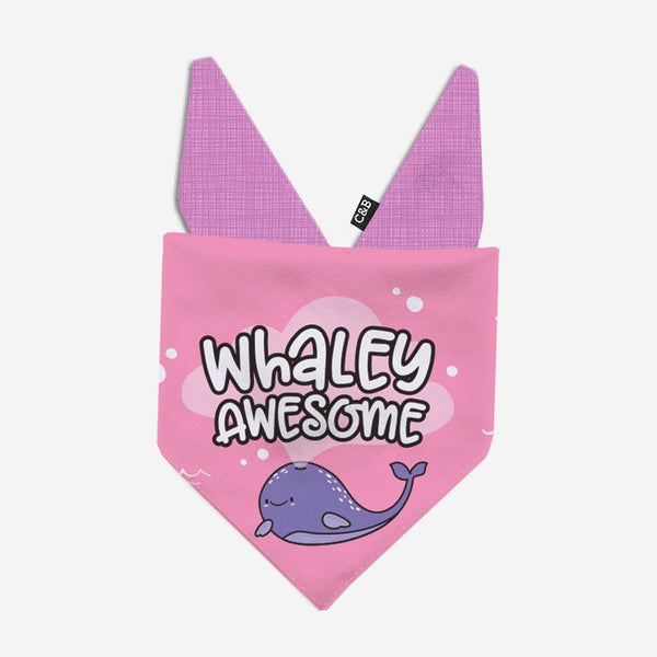 Pink Whaley Awesome Dog Bandana - Clive and Bacon