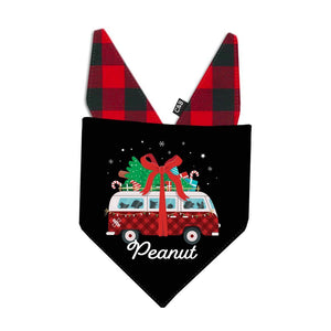 Pre-Order| Happy Howlidays Retro Van Dog Bandana - Clive and Bacon