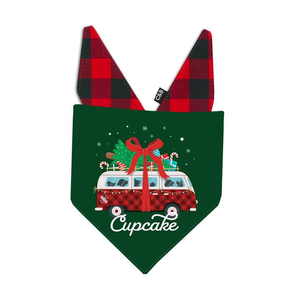Pre-Order| Happy Howlidays Retro Van Dog Bandana - Clive and Bacon