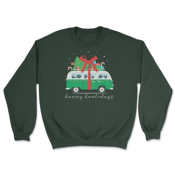 Pre-Order| Juniper Green Happy Howlidays Holiday Van Sweater - Clive and Bacon
