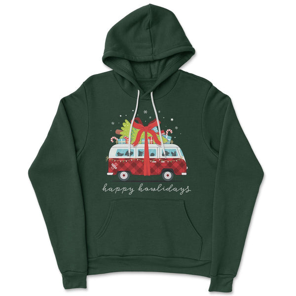 Pre-Order| Red Buffalo Happy Howlidays Holiday Van Hoodie - Clive and Bacon