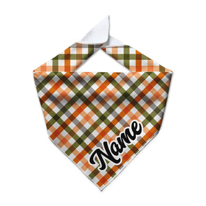 Pumpkin Patch Plaid Cooling Dog Bandana - Clive and Bacon