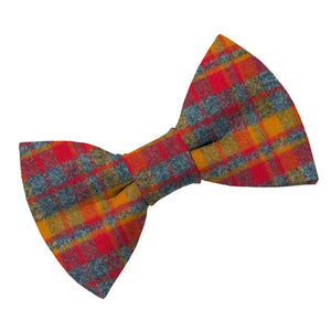 Pumpkin Plaid Flannel Bow Tie - Clive and Bacon