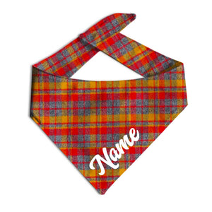 Pumpkin Plaid Flannel Dog Bandana - Clive and Bacon