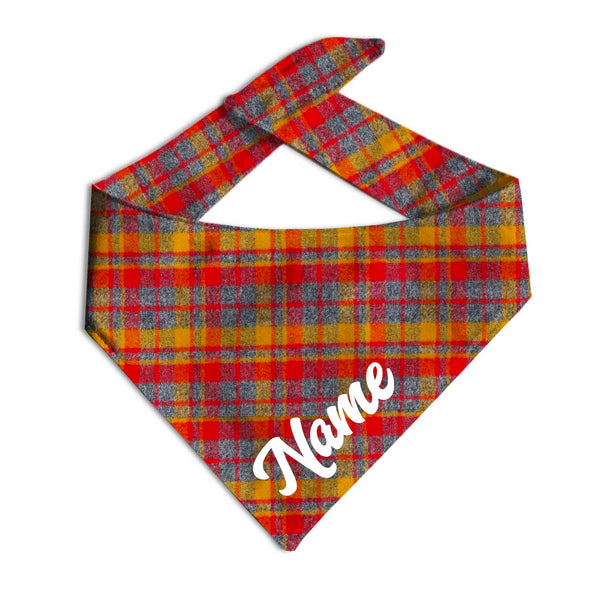 Pumpkin Plaid Flannel Dog Bandana - Clive and Bacon