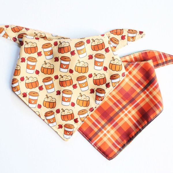 Pumpkin Spice Dog Bandana - Clive and Bacon