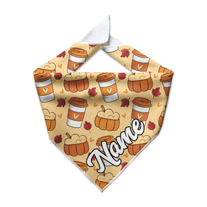 Pumpkin Spice Latte Cooling Dog Bandana - Clive and Bacon
