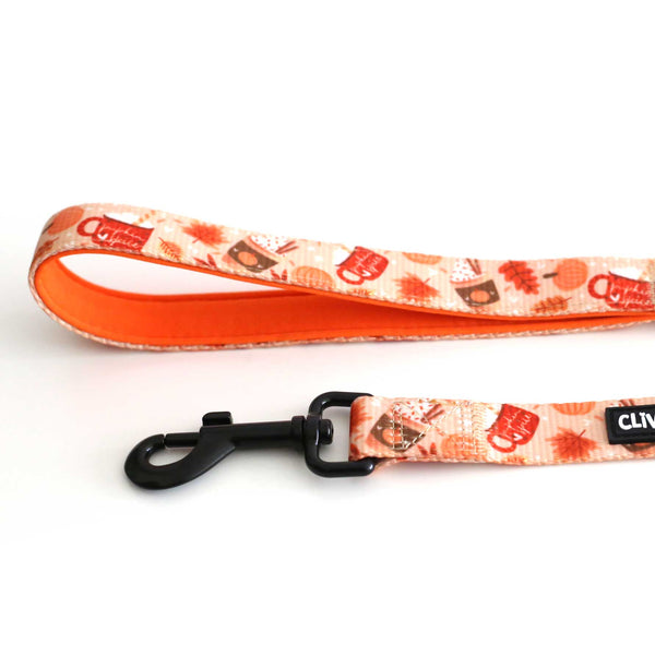 Pupkin Spice Padded Dog Leash - Clive and Bacon