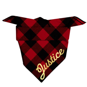 Red Buffalo Plaid Bandana Square - Clive and Bacon