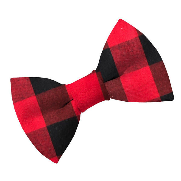 Red Buffalo Plaid Dog Bow Tie - Clive and Bacon