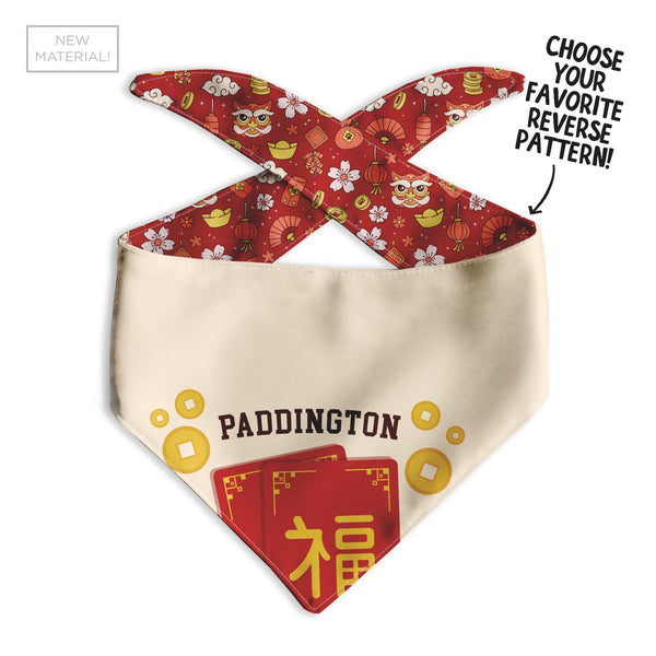 Red Envelope Dog Bandana - Clive and Bacon