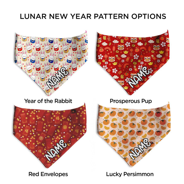 Red Lunar Outfit Dog Bandana - Clive and Bacon