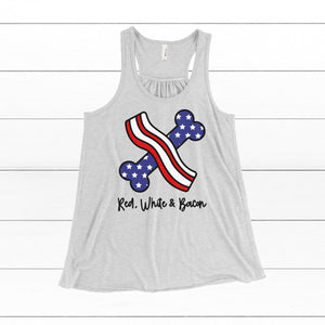 Red, White, & Bacon Racerback Tank - Clive and Bacon