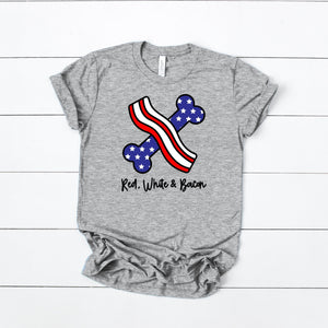Red, White, & Bacon Triblend Tee - Clive and Bacon