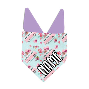 Retro Valentine's Van Dog Bandana - Clive and Bacon