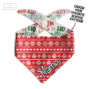 Ruby Red Holiday Sweater Dog Bandana - Clive and Bacon