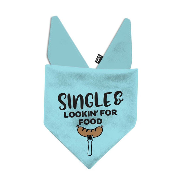 Single and Lookin' for Food Dog Bandana - Clive and Bacon