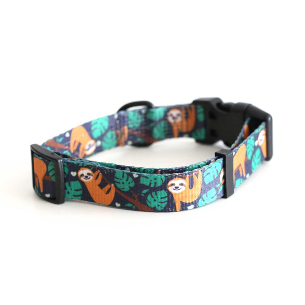 Sleepy the Sloth Dog Collar - Clive and Bacon