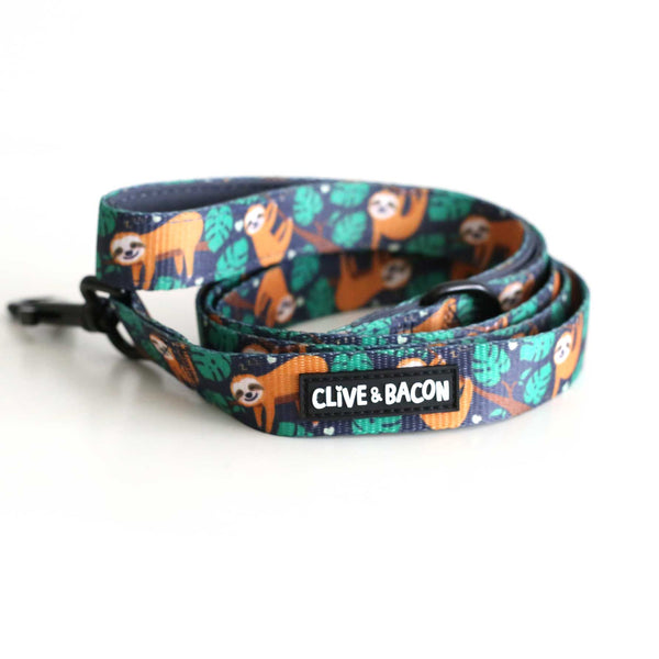 Sleepy the Sloth Padded Dog Leash - Clive and Bacon