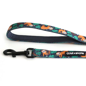 Sleepy the Sloth Padded Dog Leash - Clive and Bacon