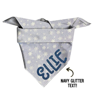 Snow Cute Dog Bandana Square - Clive and Bacon
