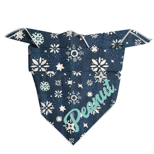 Snowflake Dog Bandana Square - Clive and Bacon