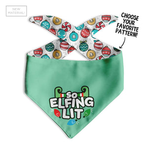 So Elfing Lit Dog Bandana - Clive and Bacon