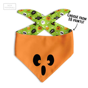 Spooky Pumpkin Face Dog Bandana - Clive and Bacon