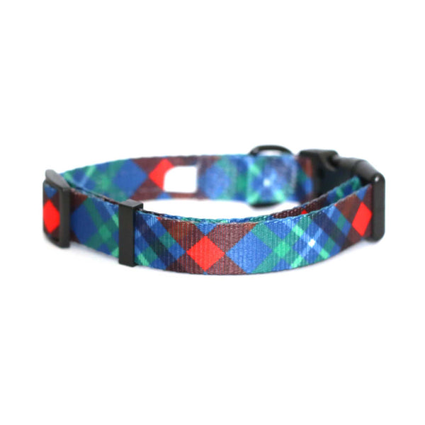 Spruce Plaid Dog Collar - Clive and Bacon