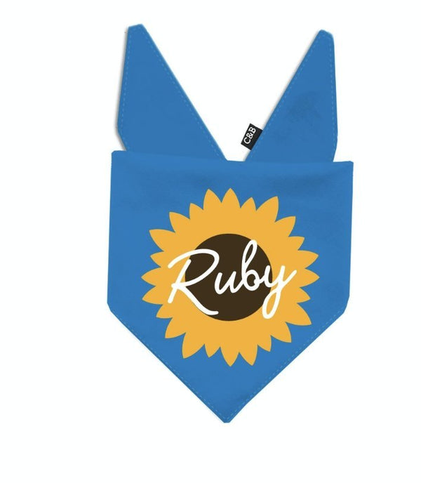 Sunflower Dog Bandana - Clive and Bacon
