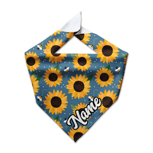 Sunflower Fields Cooling Dog Bandana - Clive and Bacon