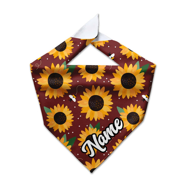 Sunflower Fields Cooling Dog Bandana - Clive and Bacon