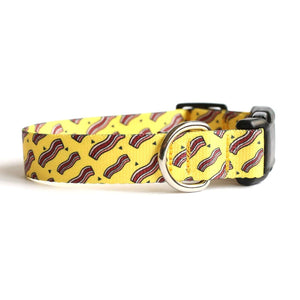 Sunny Yellow Bacon Dog Collar - Clive and Bacon