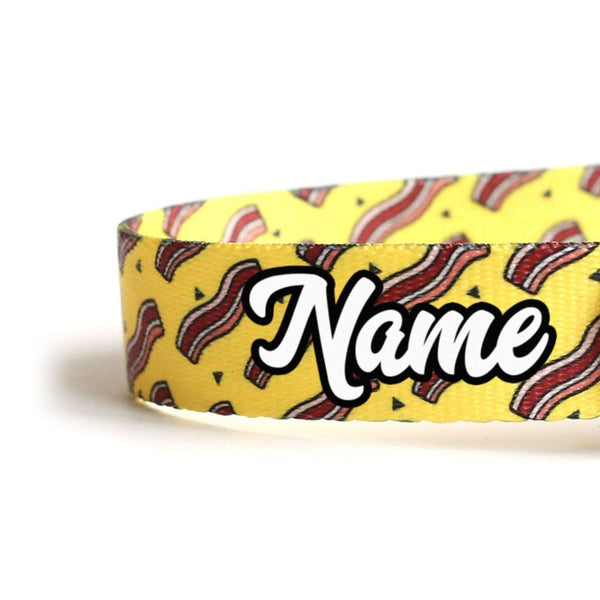 Sunny Yellow Bacon Dog Collar - Clive and Bacon