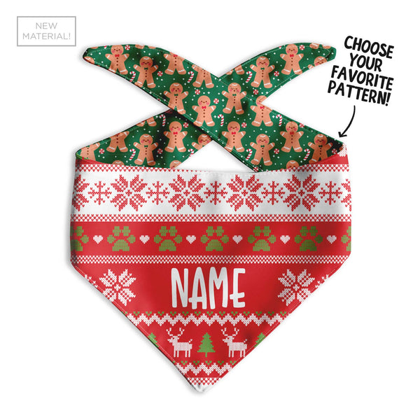 Ugly Sweater Dog Bandana - Clive and Bacon
