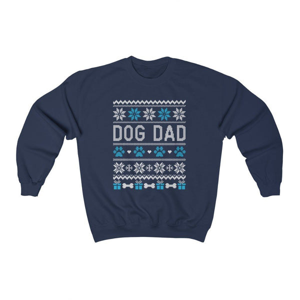 Winter Blues Holiday Dog Dad Sweatshirt - Clive and Bacon