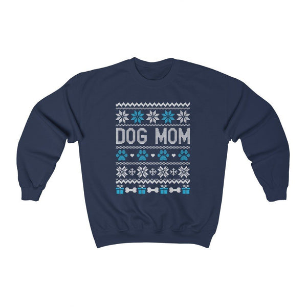 Winter Blues Holiday Dog Mom Sweatshirt - Clive and Bacon