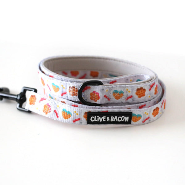 Woofles Padded Dog Leash - Clive and Bacon
