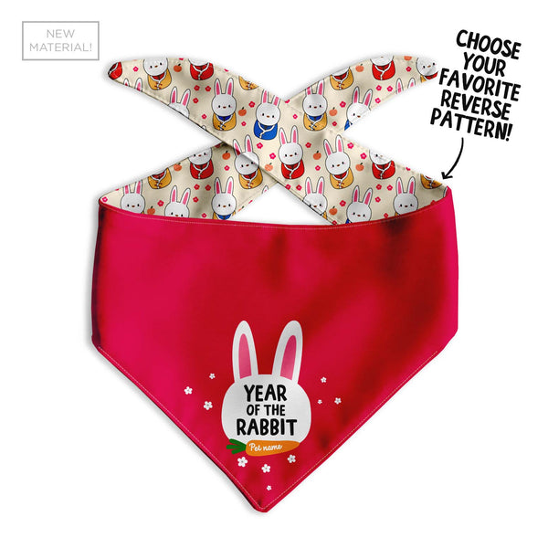 Year of the Rabbit Dog Bandana - Clive and Bacon