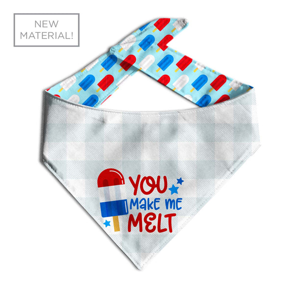 You Make Me Melt Dog Bandana - Clive and Bacon